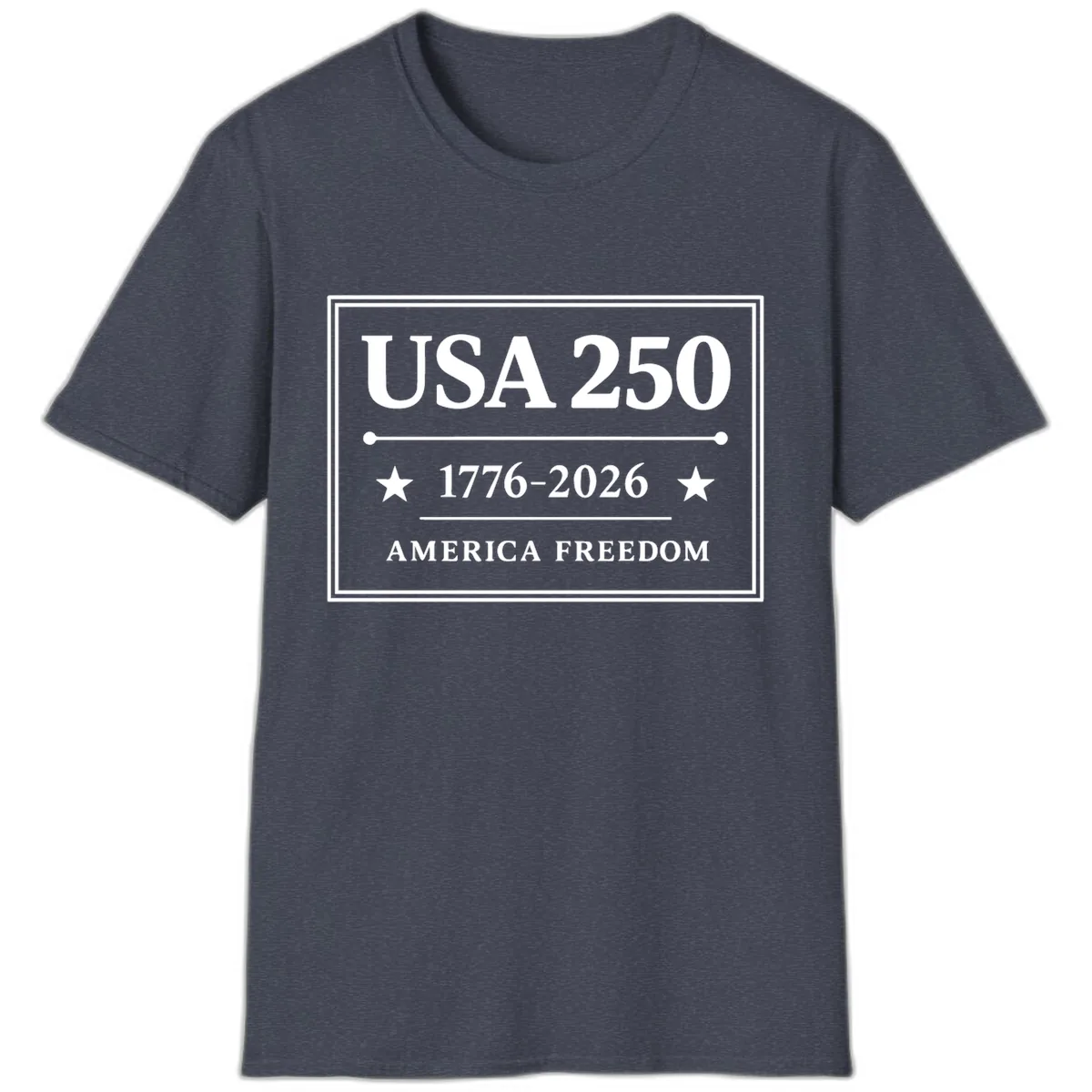 USA 250 America Freedom Celebration T-Shirt in Heather Navy