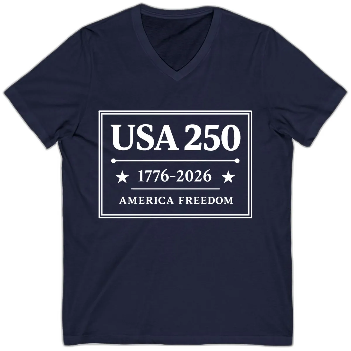 USA 250 America Freedom Celebration V-Neck in Navy