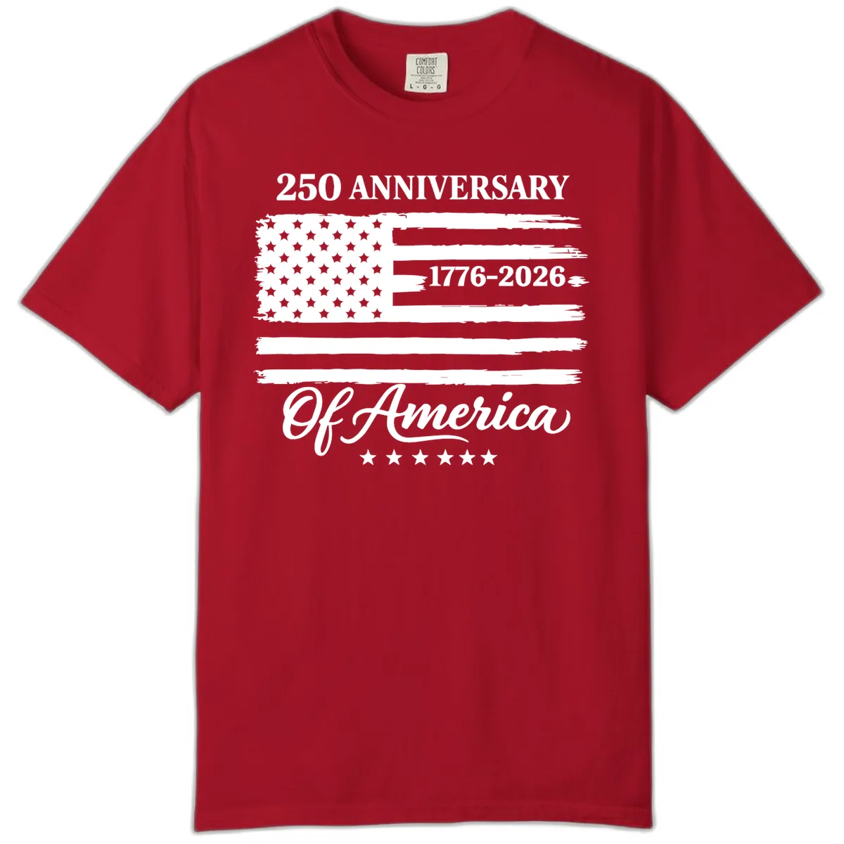 America 250th Anniversary Celebration Comfort Color in Red