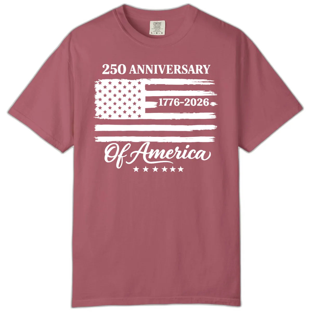 America 250th Anniversary Celebration Comfort Color in Crimson