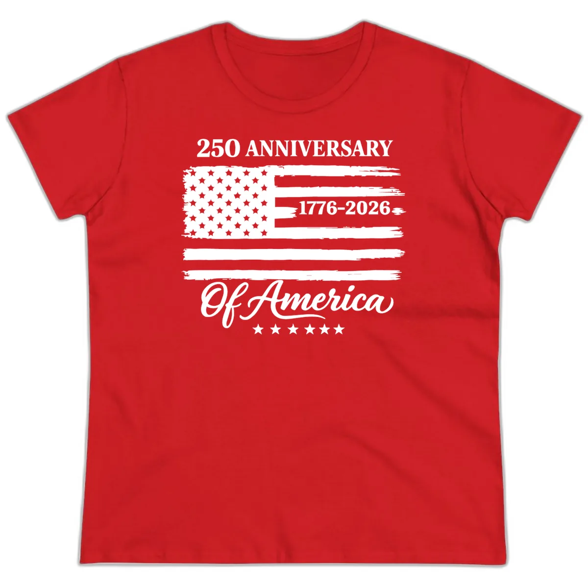 America 250th Anniversary Celebration Ladies Tee in Red