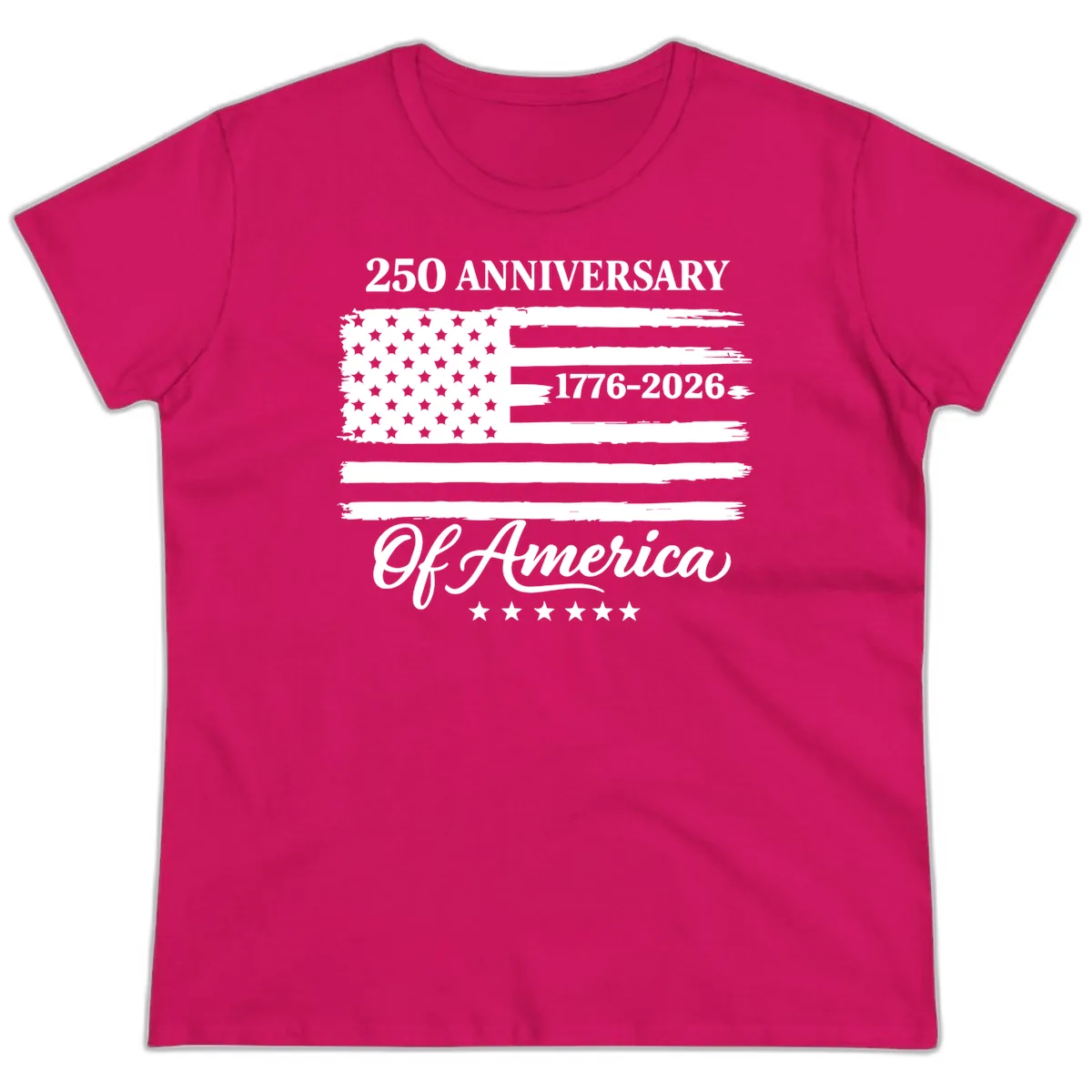 America 250th Anniversary Celebration Ladies Tee in Heliconia