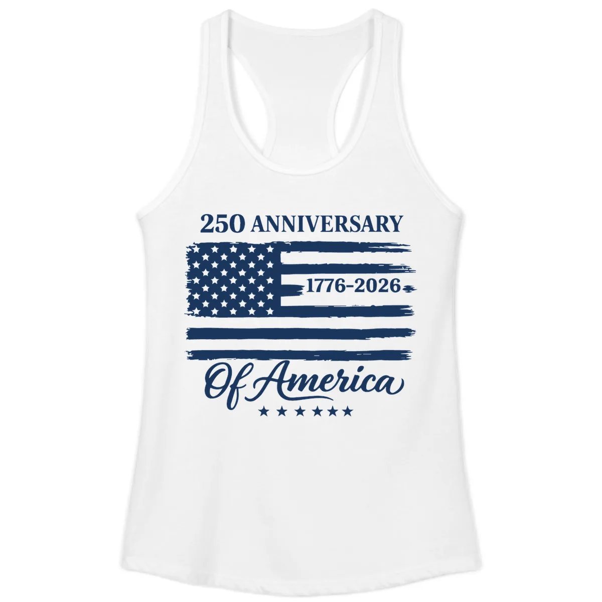 America 250th Anniversary Celebration Ladies Tank in White