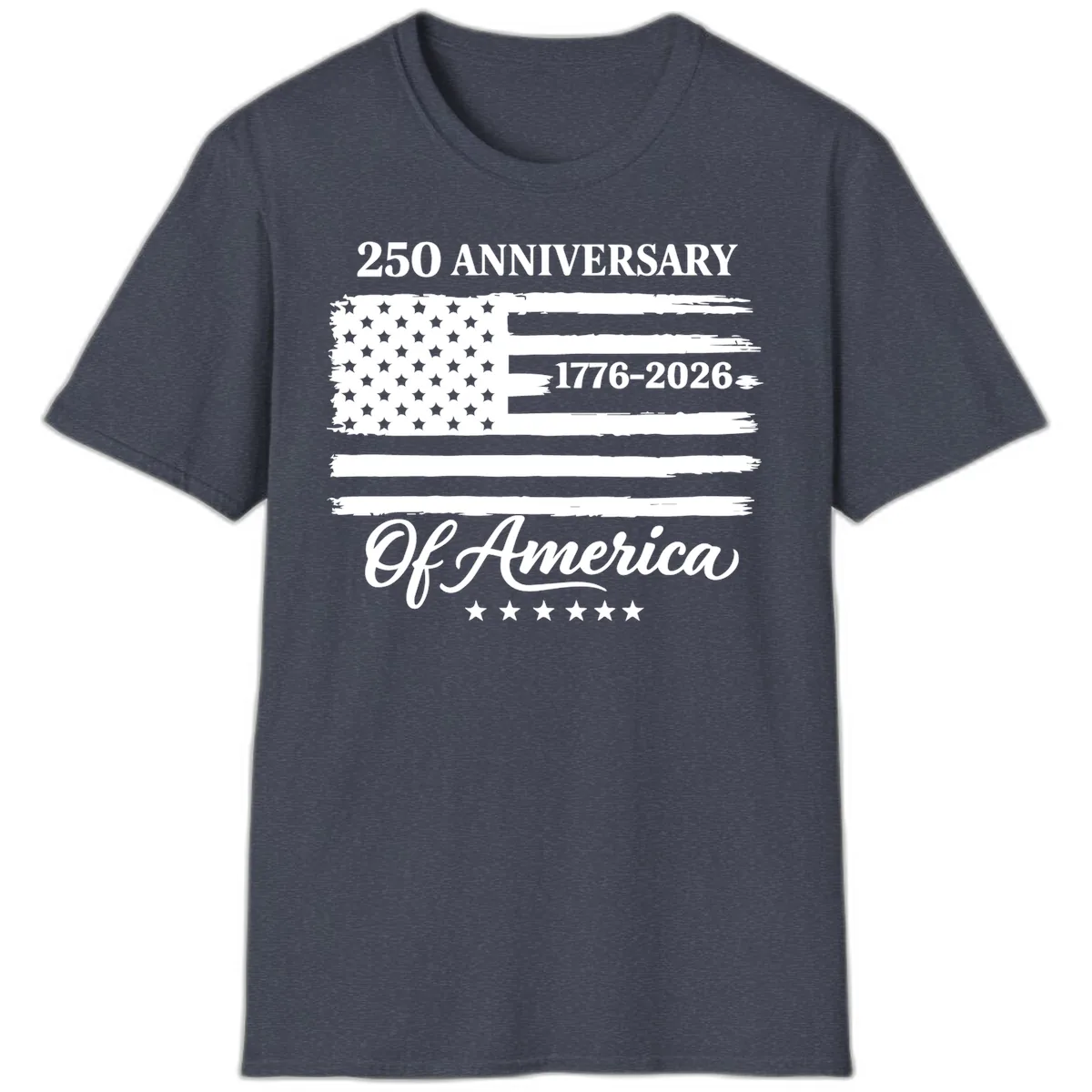 America 250th Anniversary Celebration T-Shirt in Heather Navy