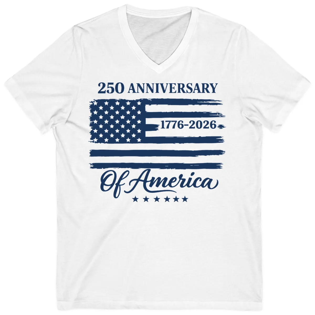 America 250th Anniversary Celebration V-Neck in White