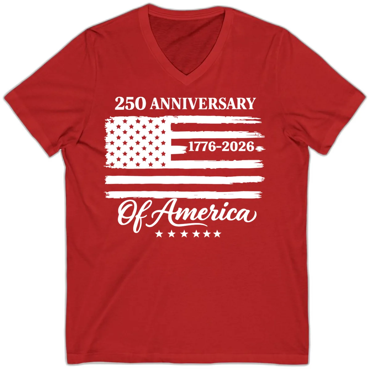 America 250th Anniversary Celebration V-Neck in Red