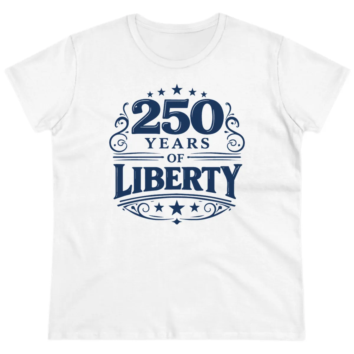 250 Years Of Liberty Celebration Ladies Tee in White