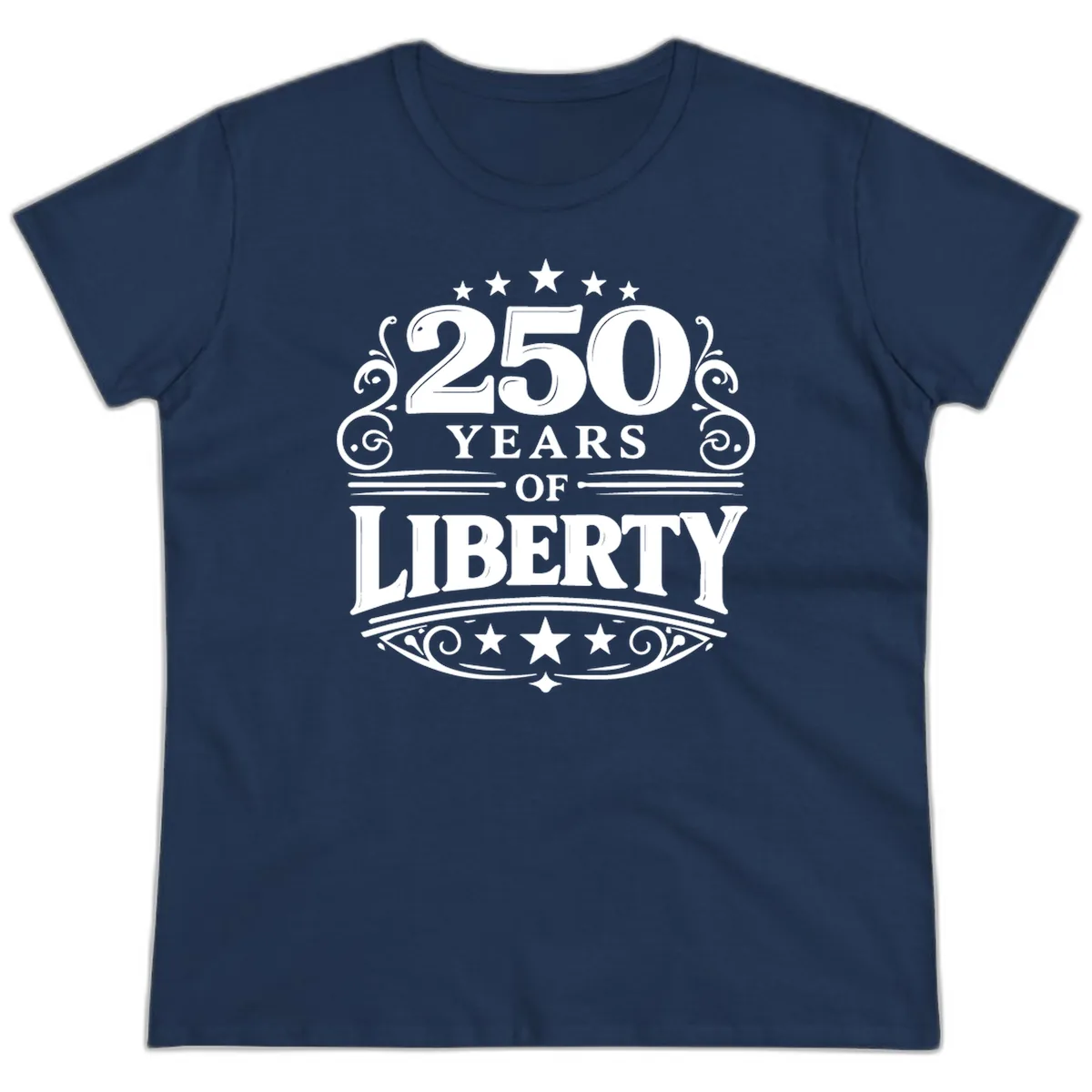 250 Years Of Liberty Celebration Ladies Tee in Navy
