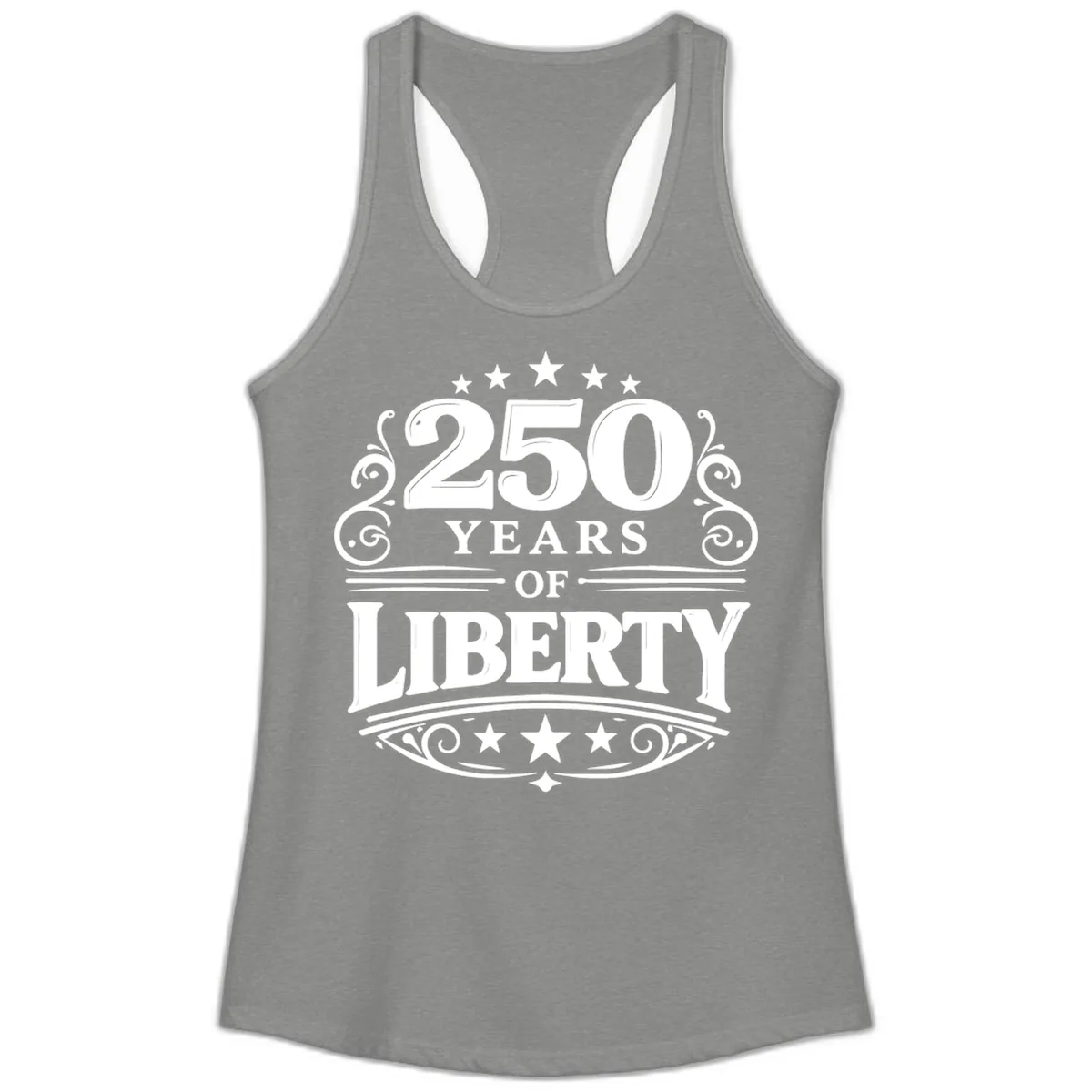 250 Years Of Liberty Celebration Ladies Tank in Heather Grey