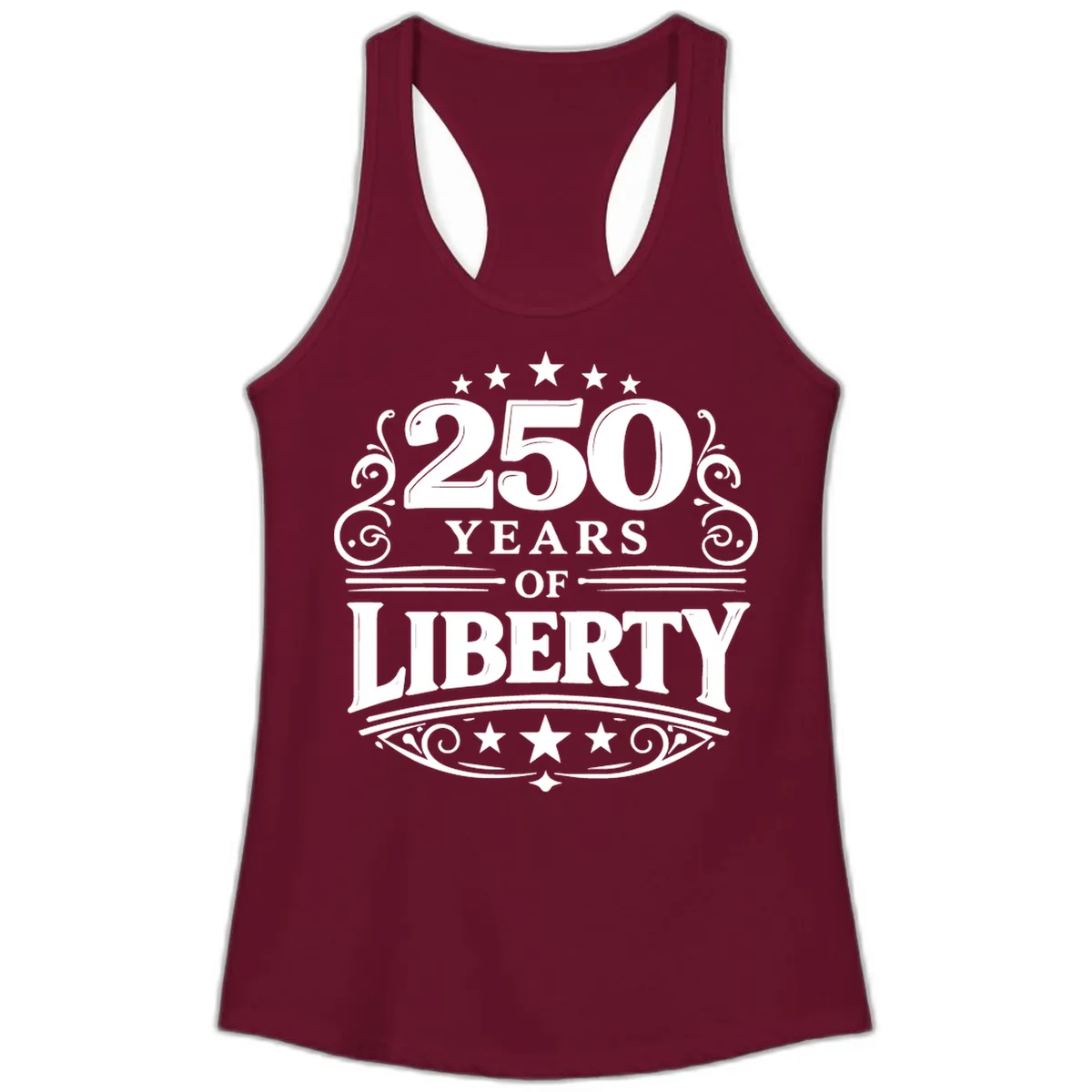 250 Years Of Liberty Celebration Ladies Tank in Solid Cardinal Red