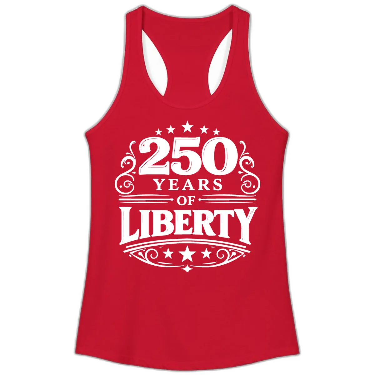 250 Years Of Liberty Celebration Ladies Tank in Solid Red