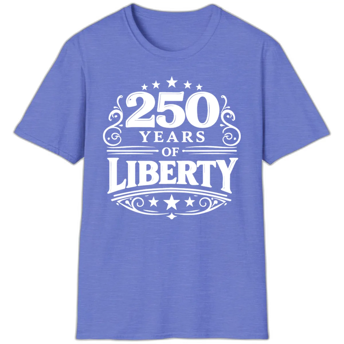 250 Years Of Liberty Celebration T-Shirt in Heather Royal