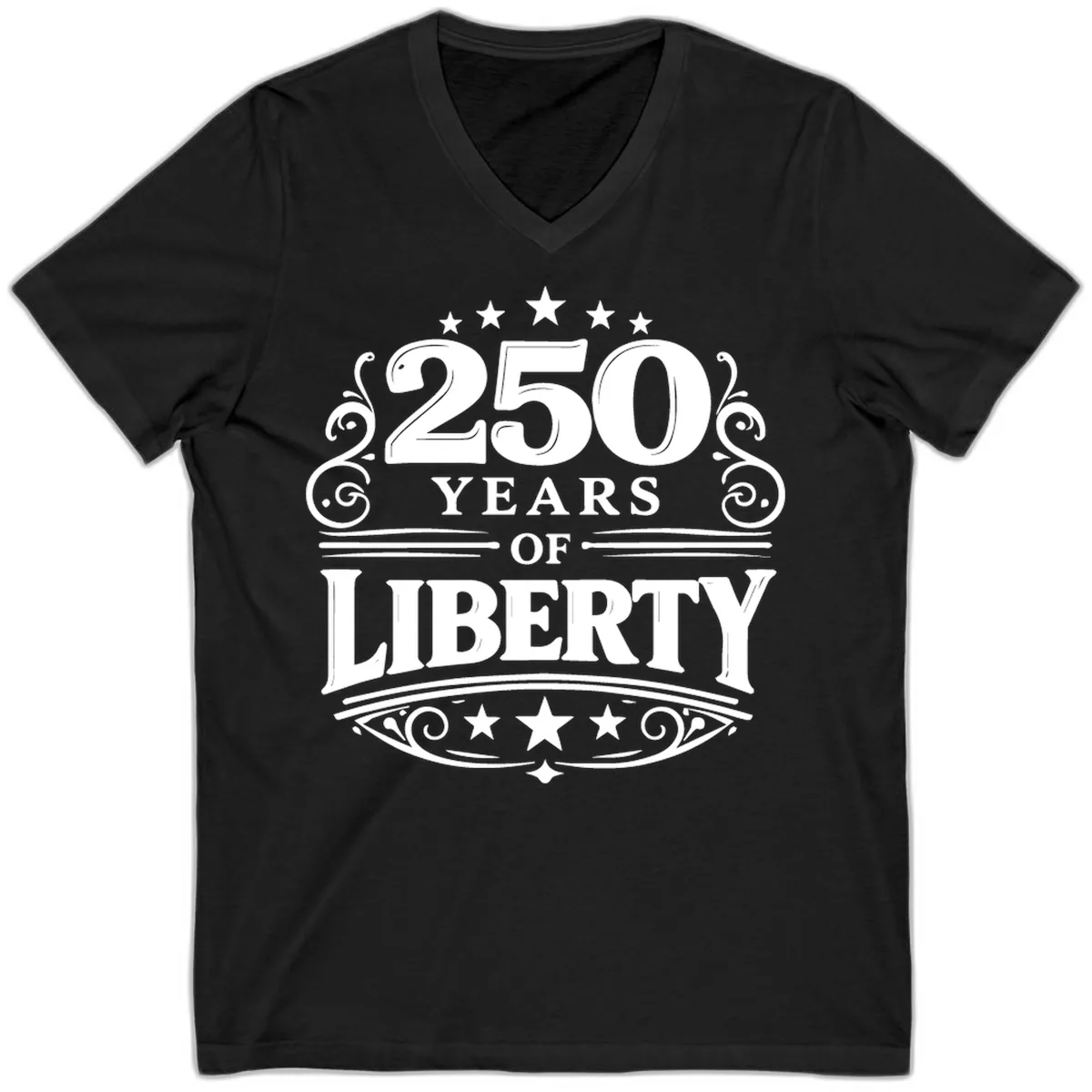 250 Years Of Liberty Celebration V-Neck in Black