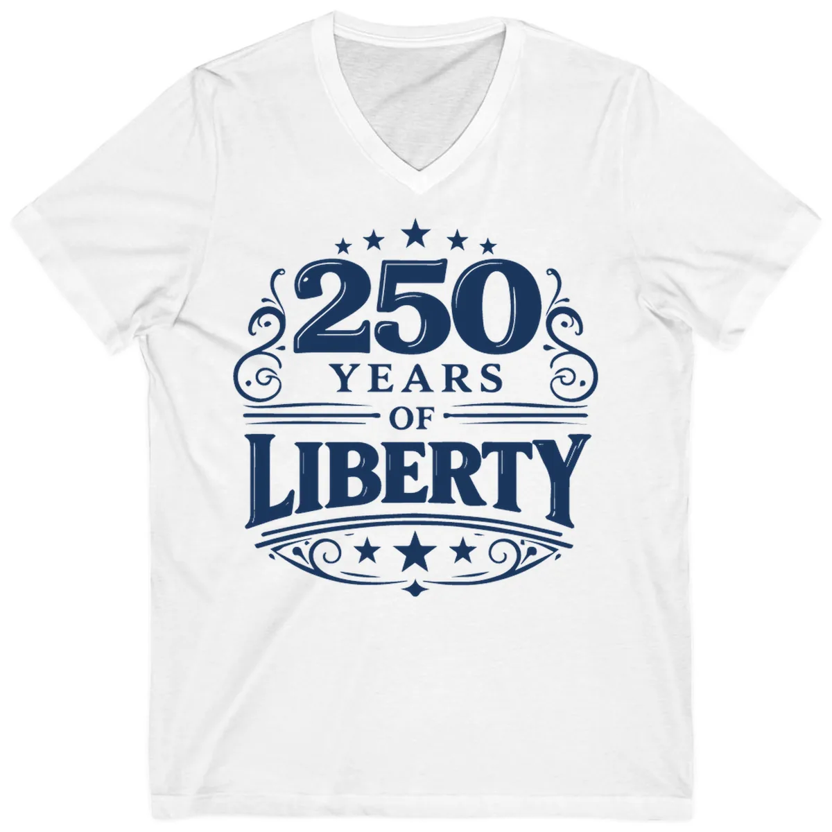 250 Years Of Liberty Celebration V-Neck in White