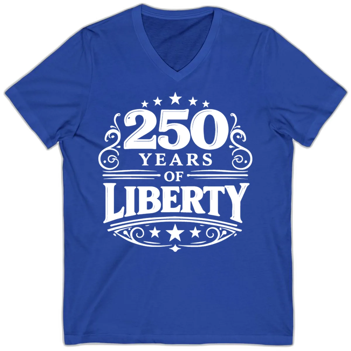 250 Years Of Liberty Celebration V-Neck in True Royal