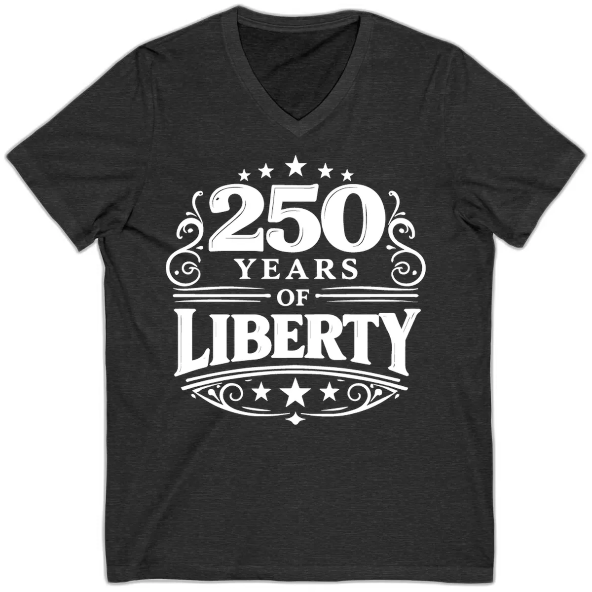 250 Years Of Liberty Celebration V-Neck in Dark Grey Heather