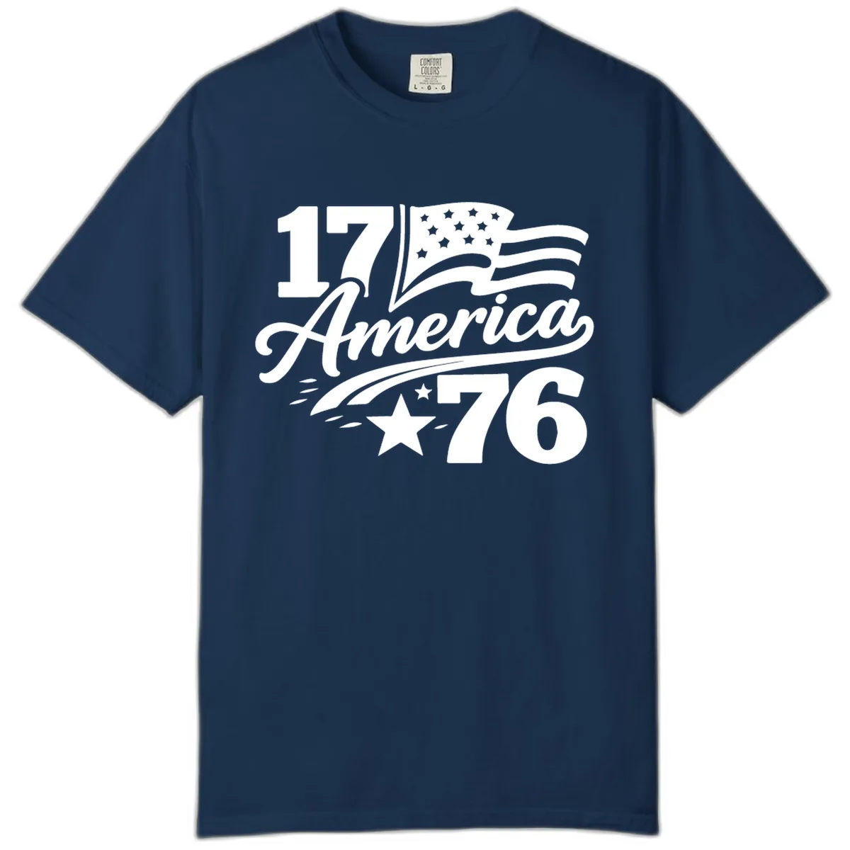 America 1776 Celebration Tee Comfort Color in Navy