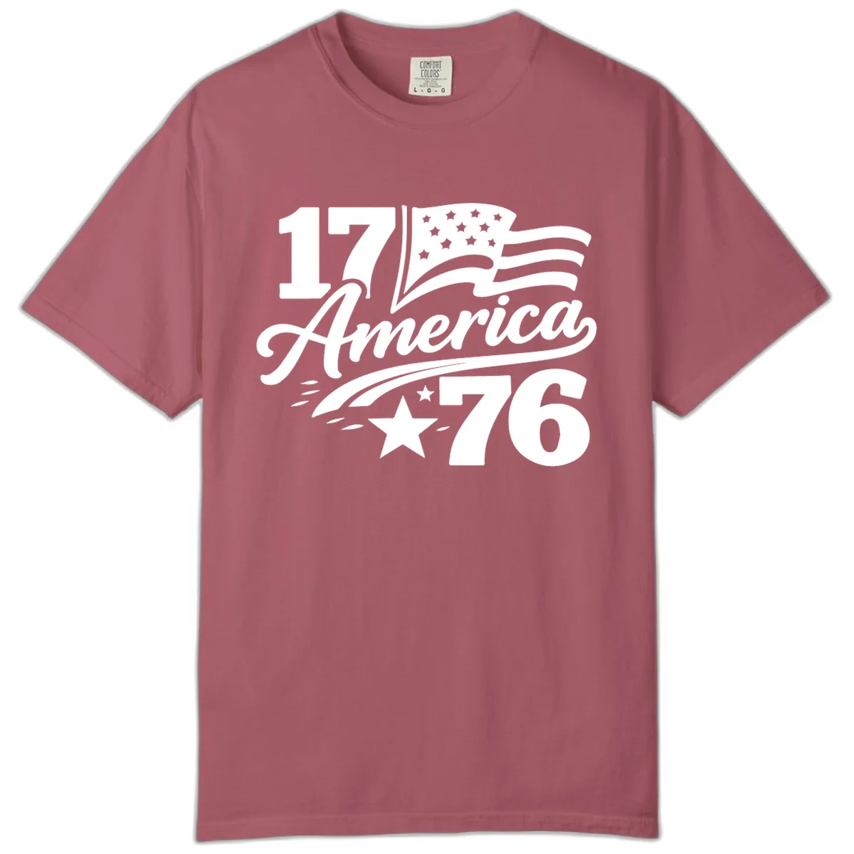 America 1776 Celebration Tee Comfort Color in Crimson