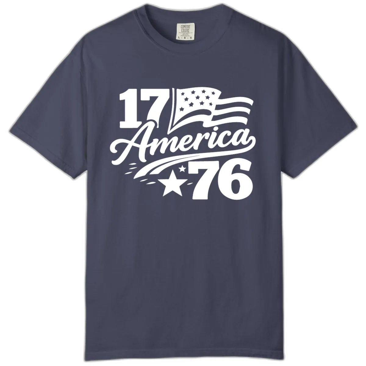 America 1776 Celebration Tee Comfort Color in Denim