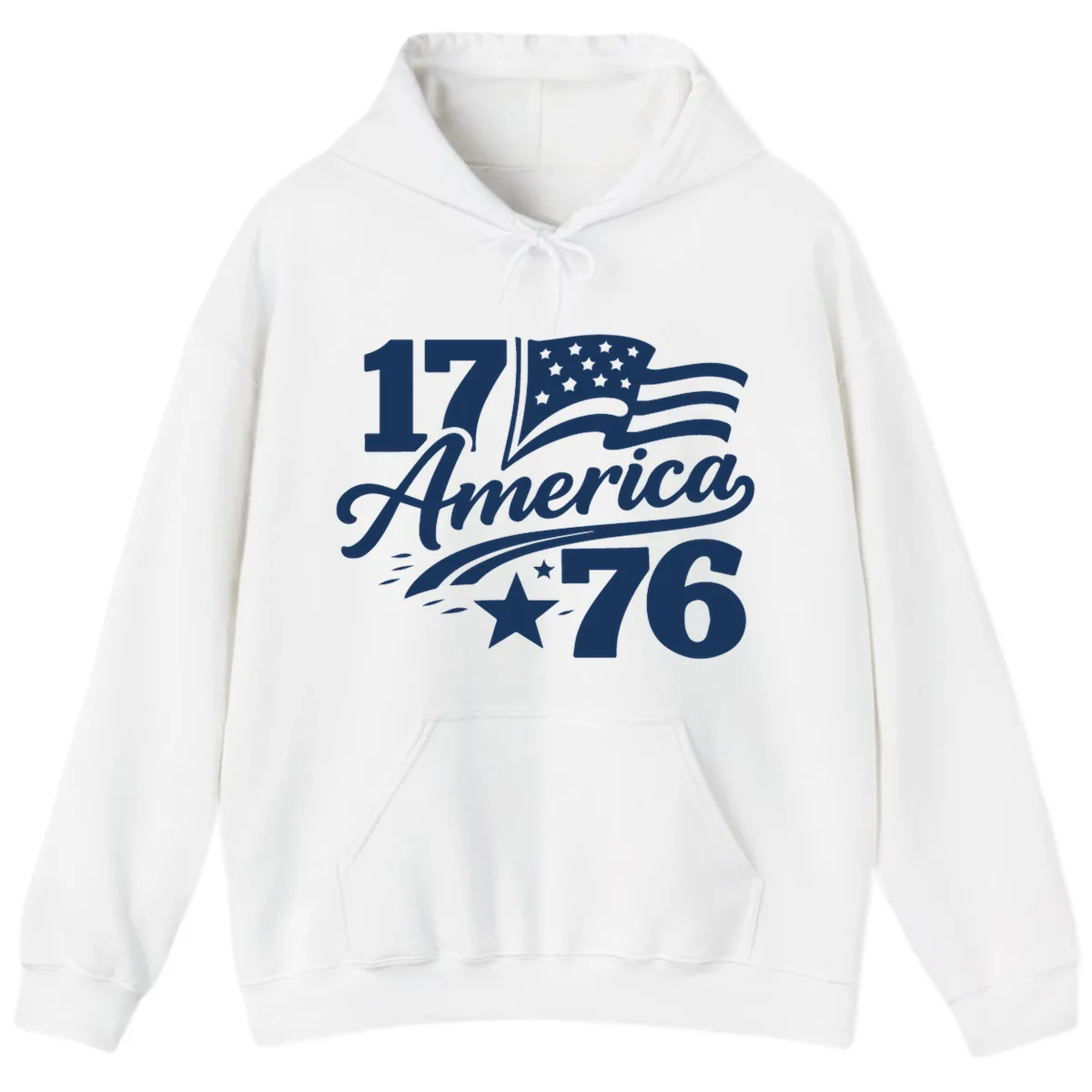 America 1776 Celebration Tee Hoodie in White