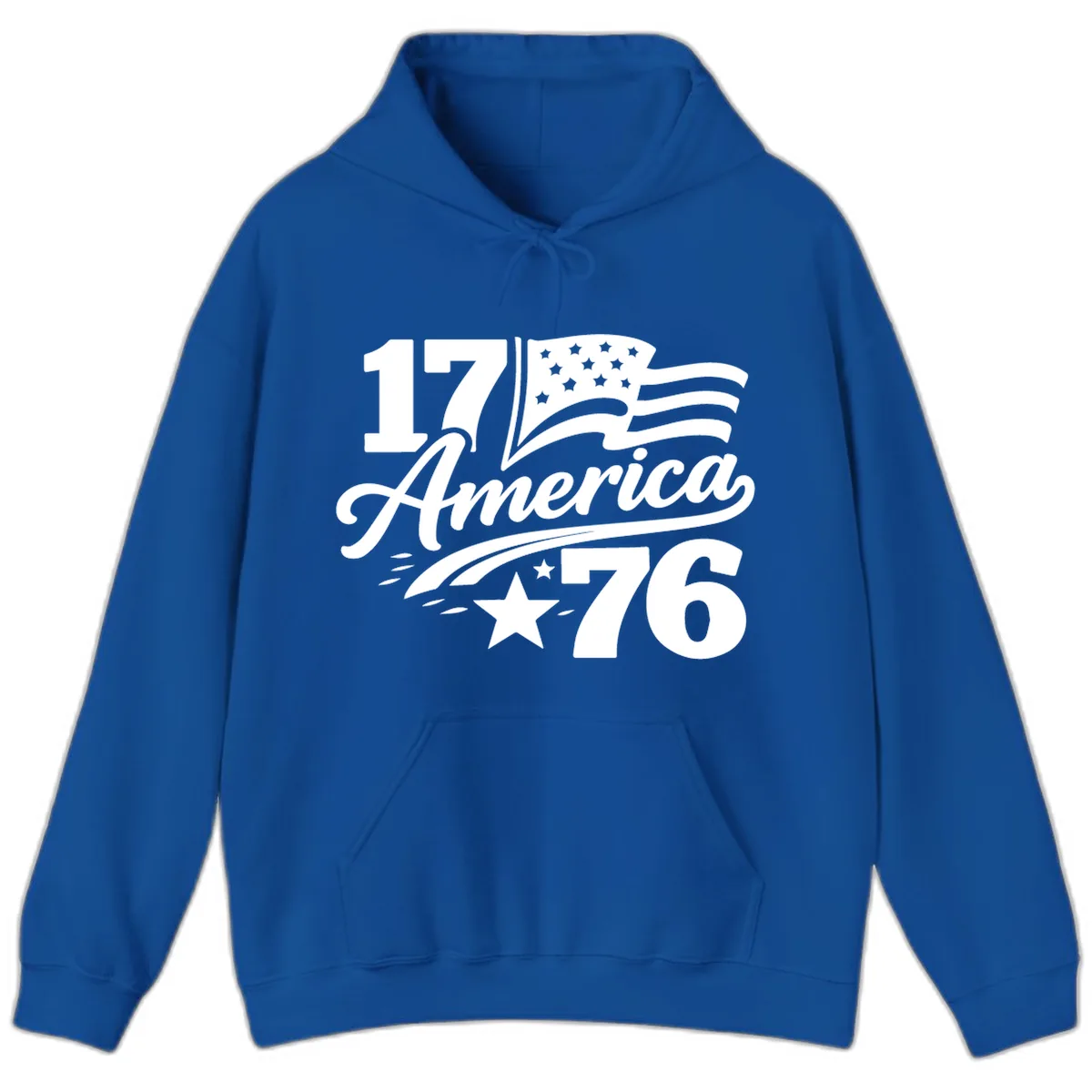 America 1776 Celebration Tee Hoodie in Royal