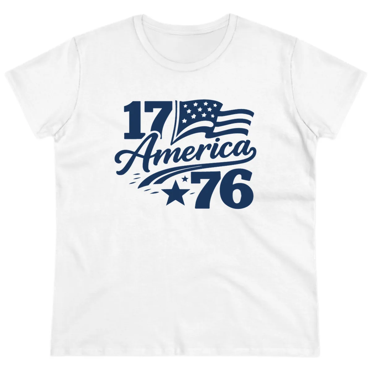 America 1776 Celebration Tee Ladies Tee in White