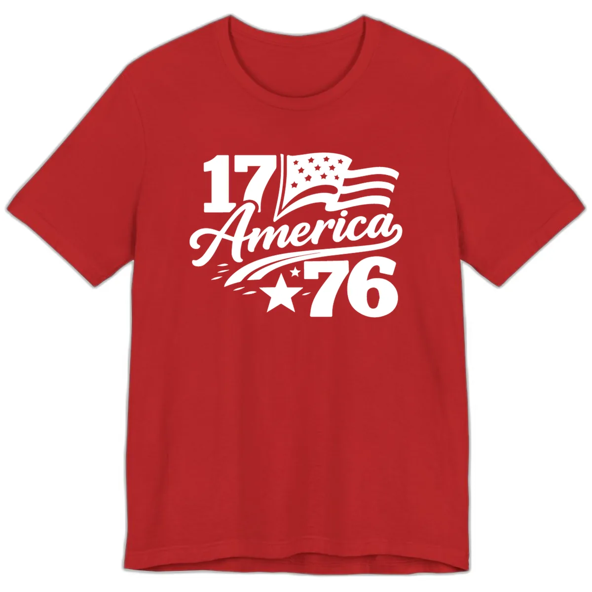 America 1776 Celebration Tee Premium T-Shirt in Red