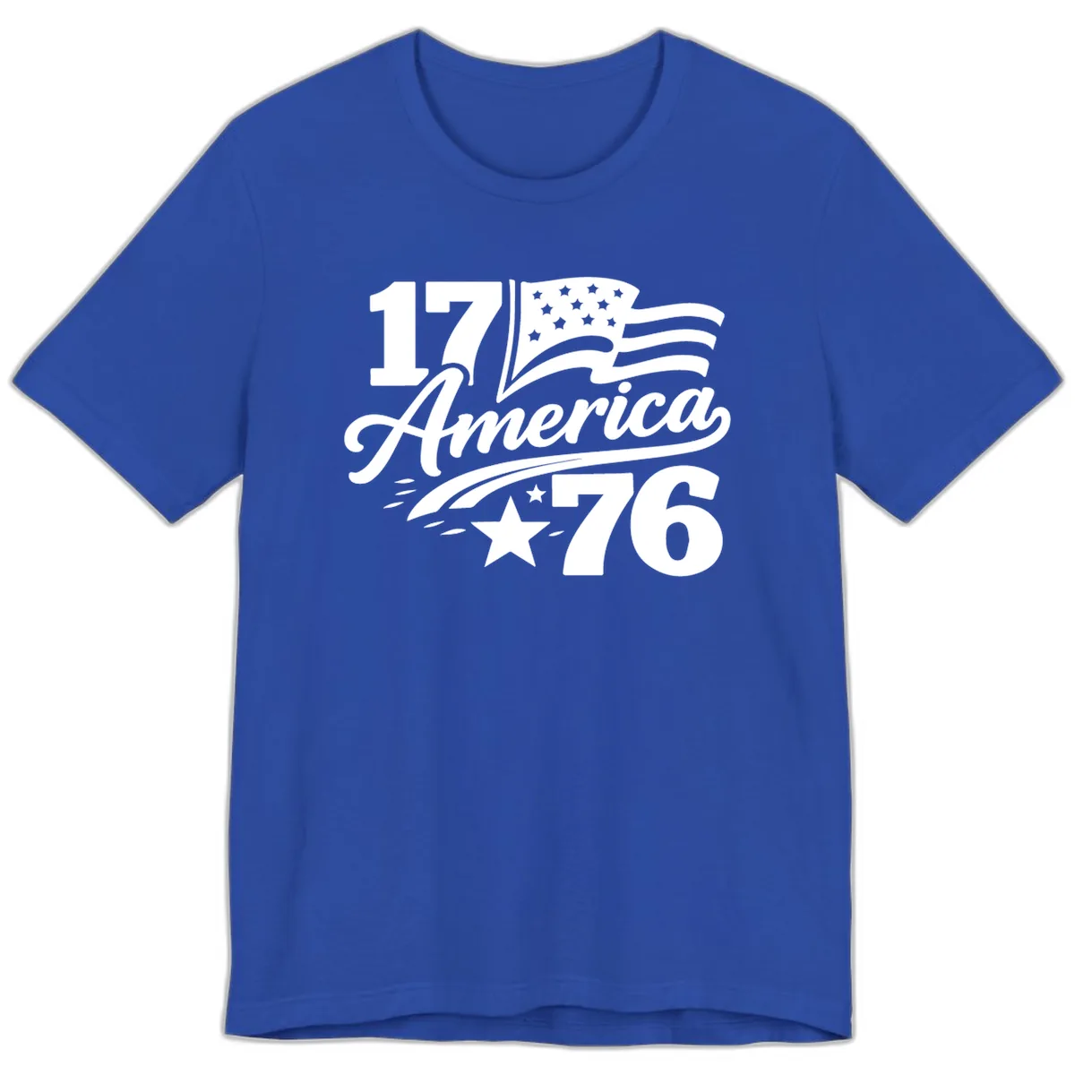 America 1776 Celebration Tee Premium T-Shirt in True Royal