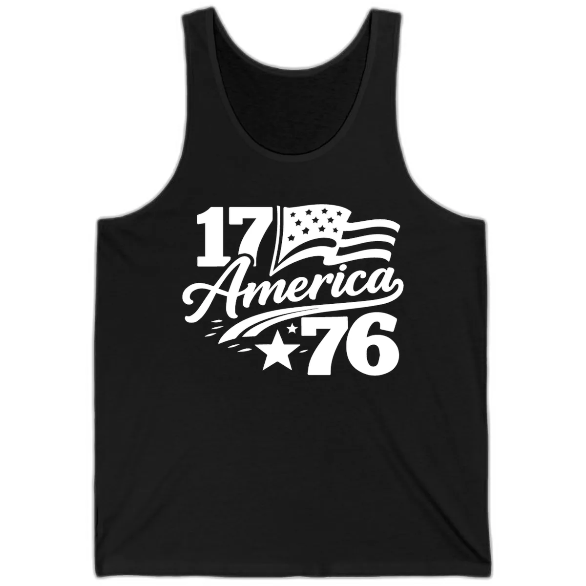 America 1776 Celebration Tee Tank in Black