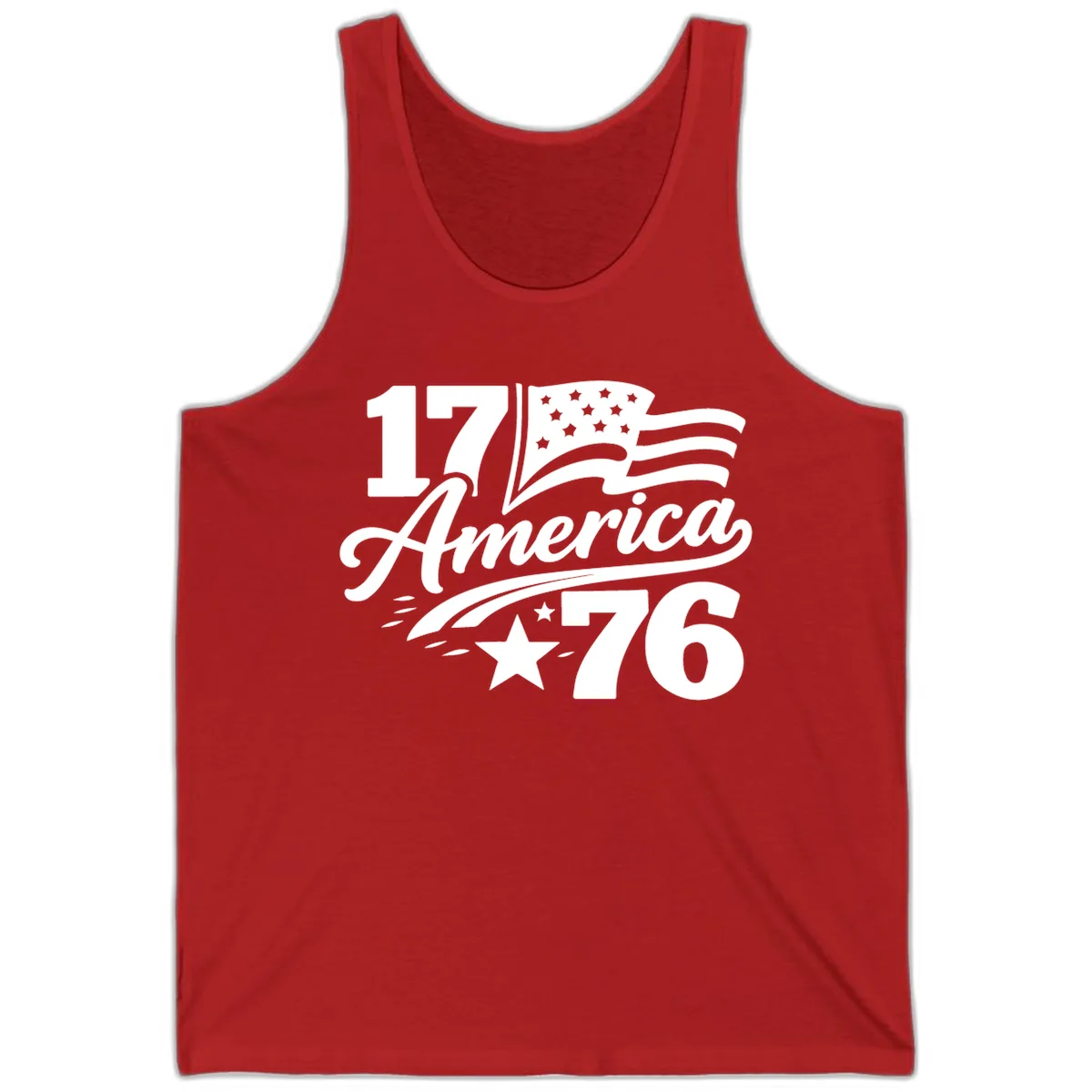 America 1776 Celebration Tee Tank in Red