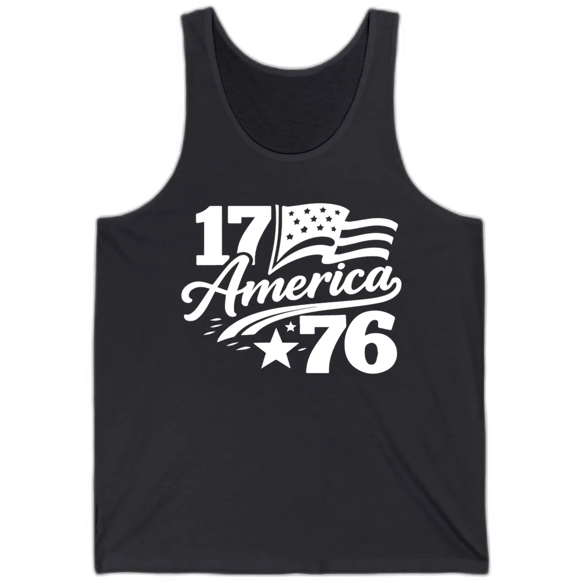 America 1776 Celebration Tee Tank in Dark Grey