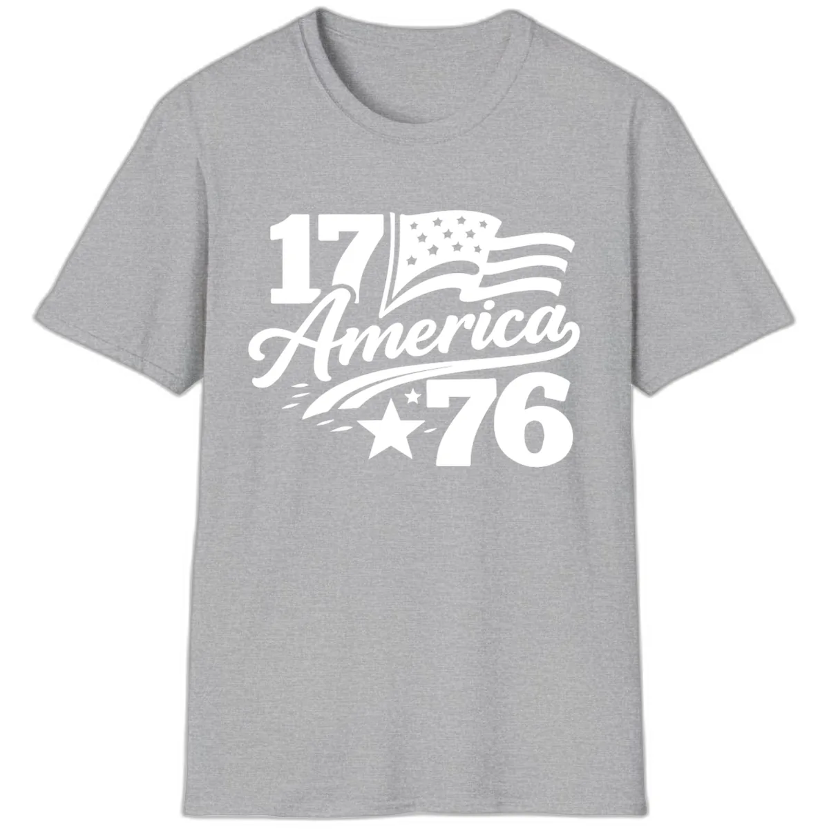 America 1776 Celebration Tee T-Shirt in Sport Grey