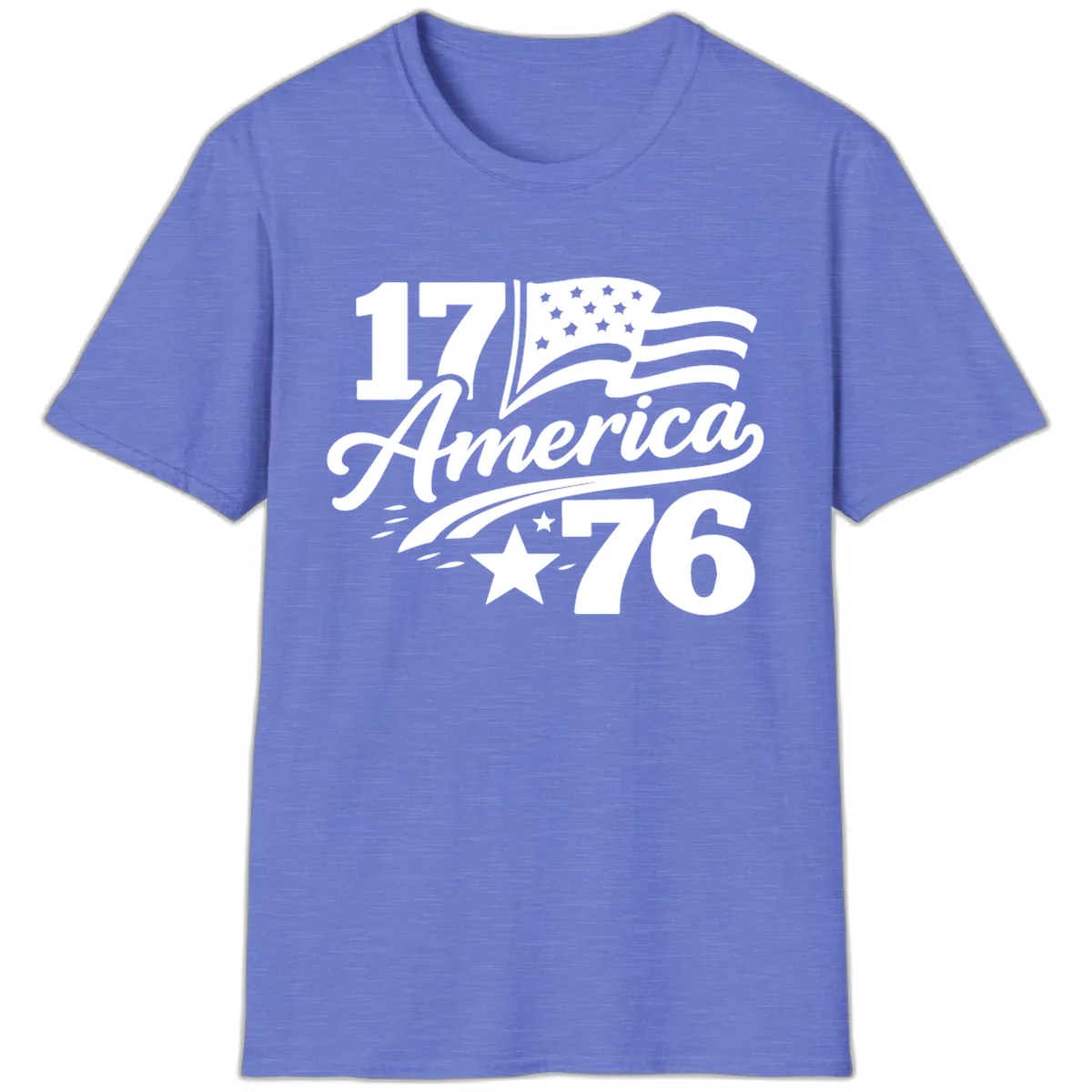 America 1776 Celebration Tee T-Shirt in Heather Royal