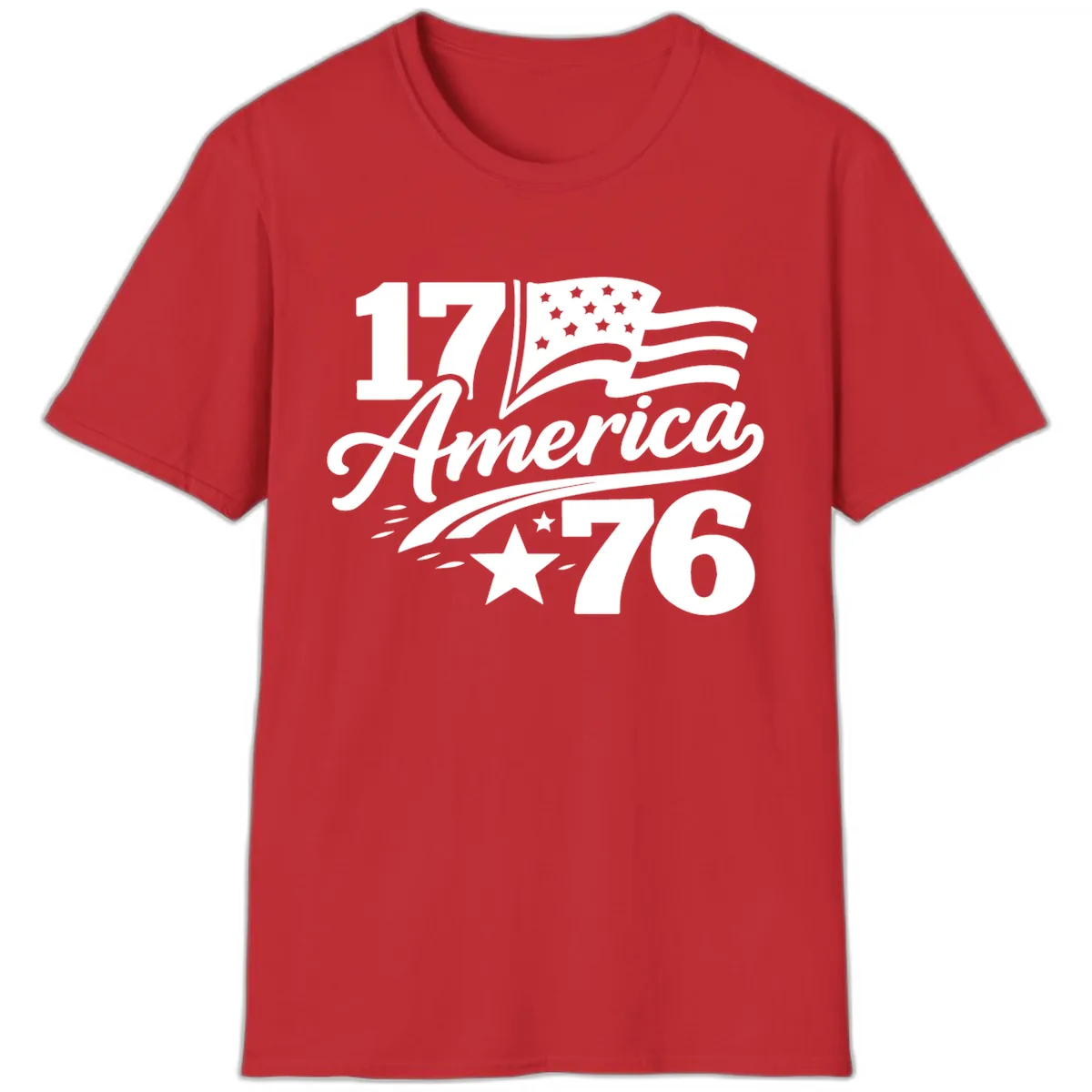America 1776 Celebration Tee T-Shirt in Red