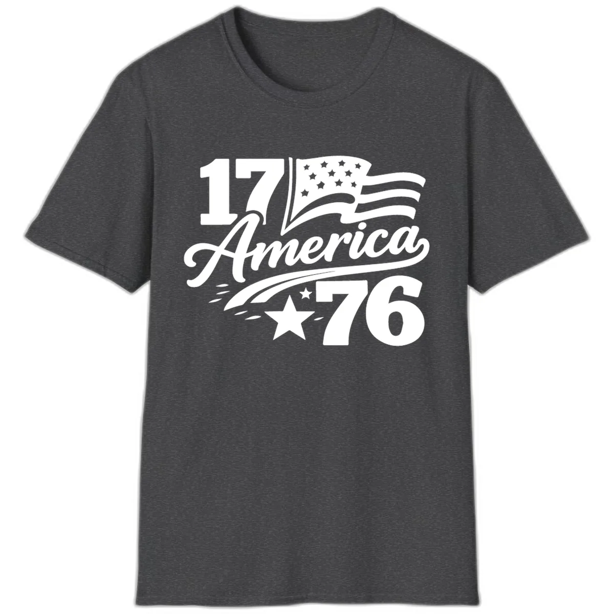 America 1776 Celebration Tee T-Shirt in Dark Heather