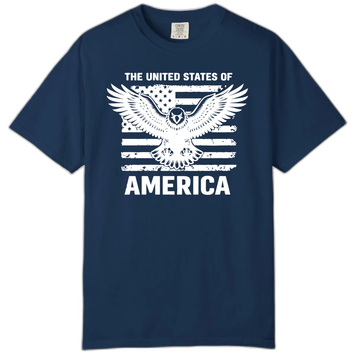 American Eagle Flag Celebration Comfort Color in Navy