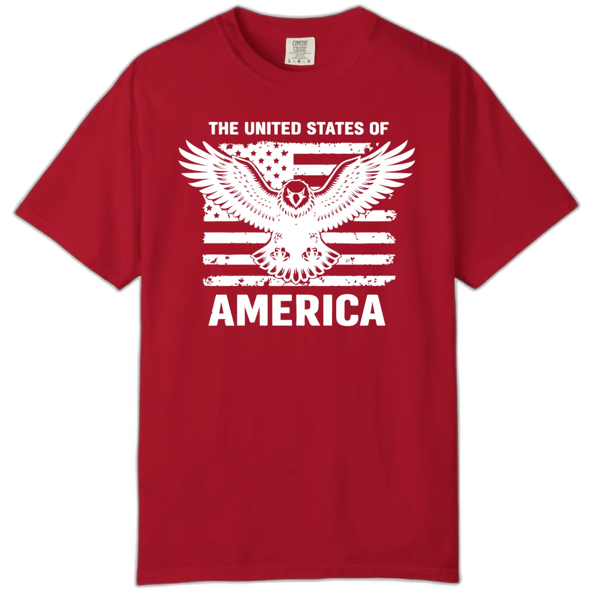 American Eagle Flag Celebration Comfort Color in Red