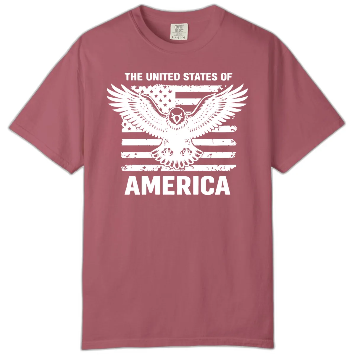 American Eagle Flag Celebration Comfort Color in Crimson