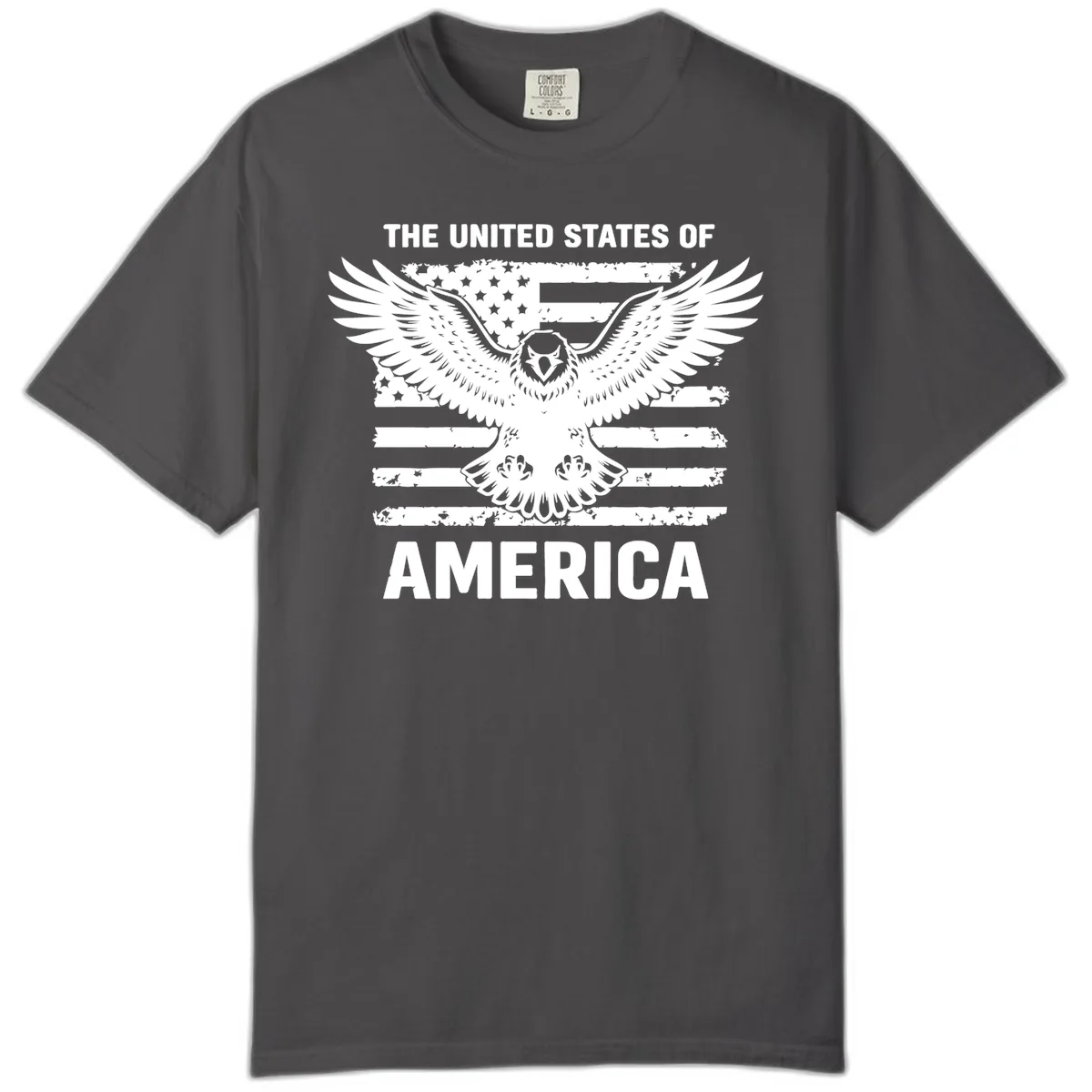 American Eagle Flag Celebration Comfort Color in Graphite