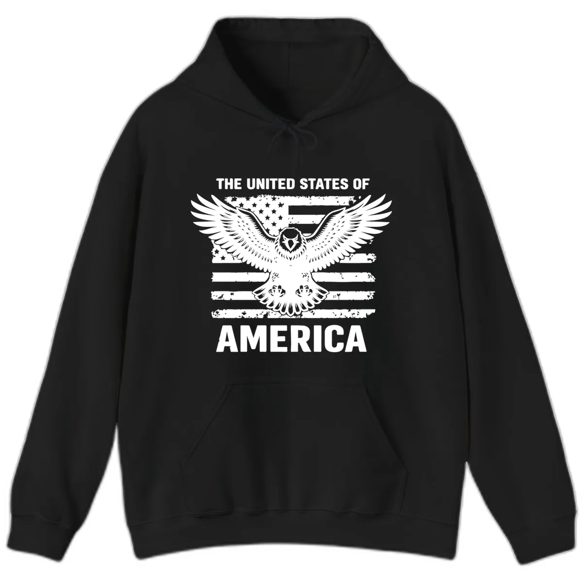 American Eagle Flag Celebration Hoodie in Black