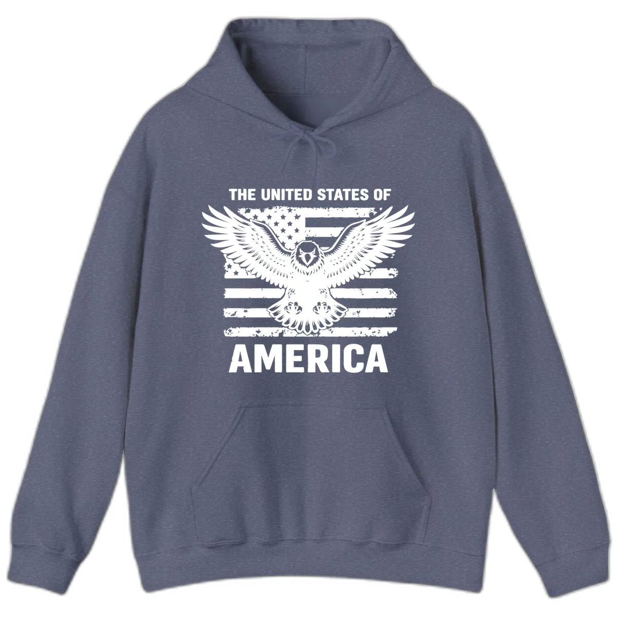 American Eagle Flag Celebration Hoodie in Heather Navy
