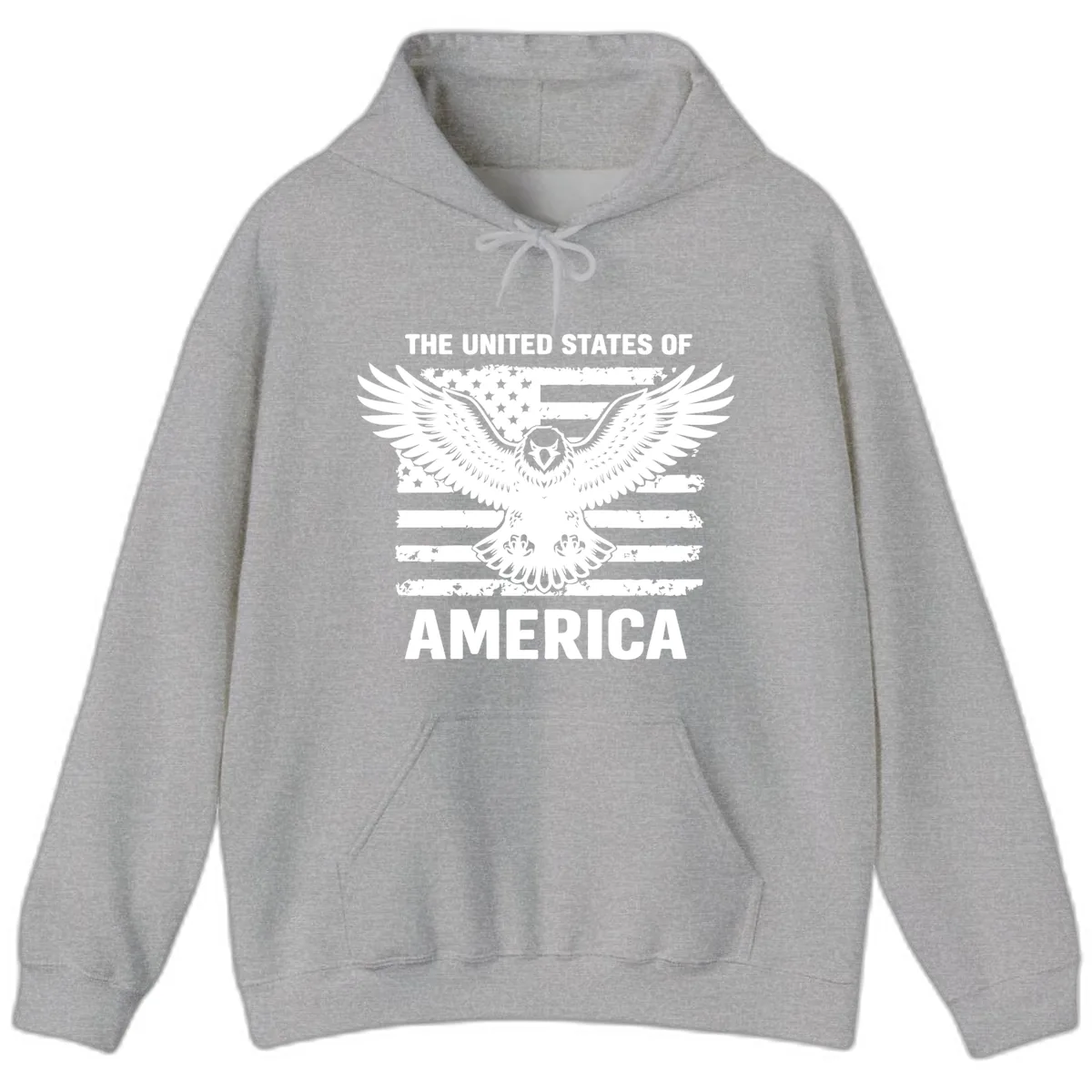 American Eagle Flag Celebration Hoodie in Sport Grey