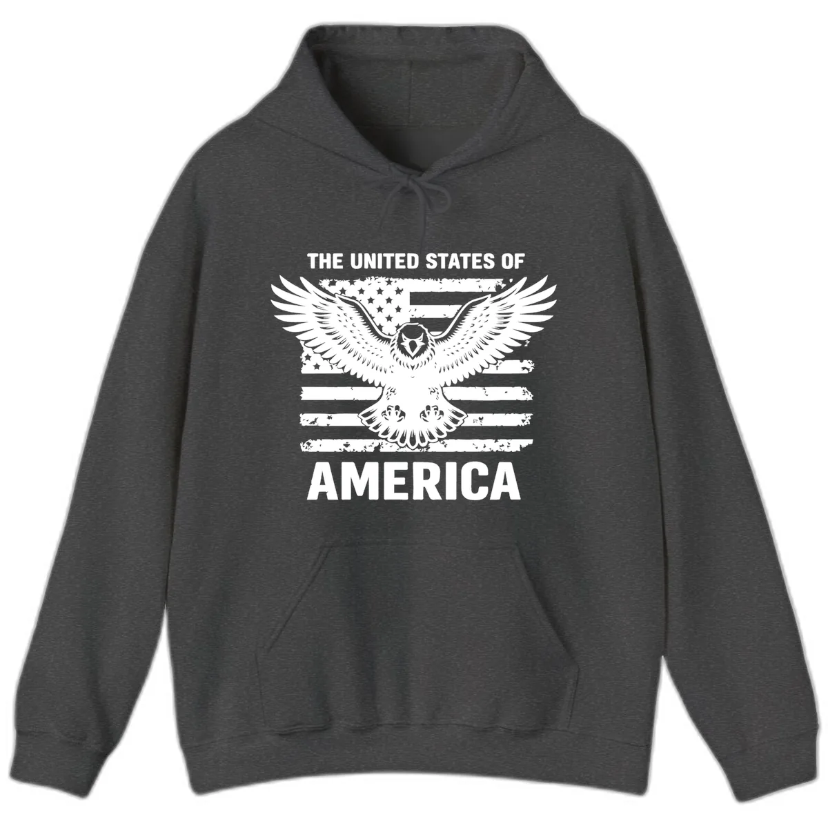 American Eagle Flag Celebration Hoodie in Dark Heather