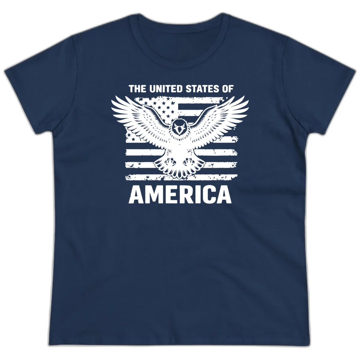American Eagle Flag Celebration Ladies Tee in Navy