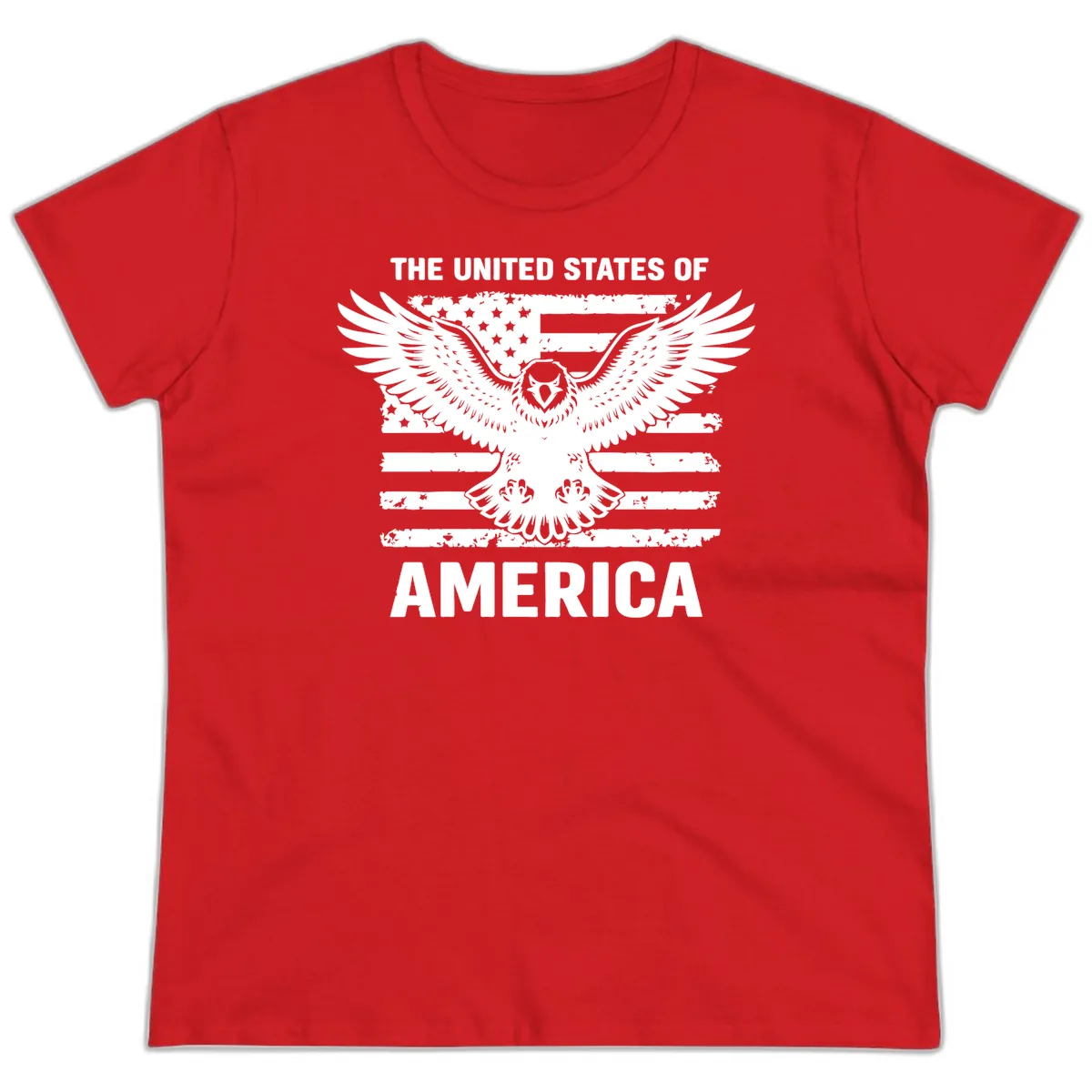American Eagle Flag Celebration Ladies Tee in Red