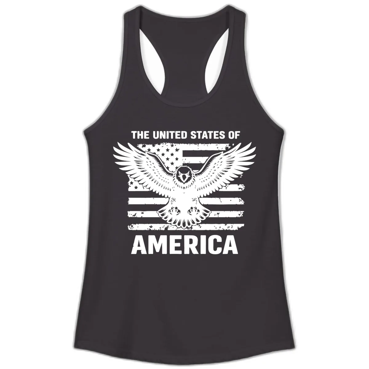 American Eagle Flag Celebration Ladies Tank in Black