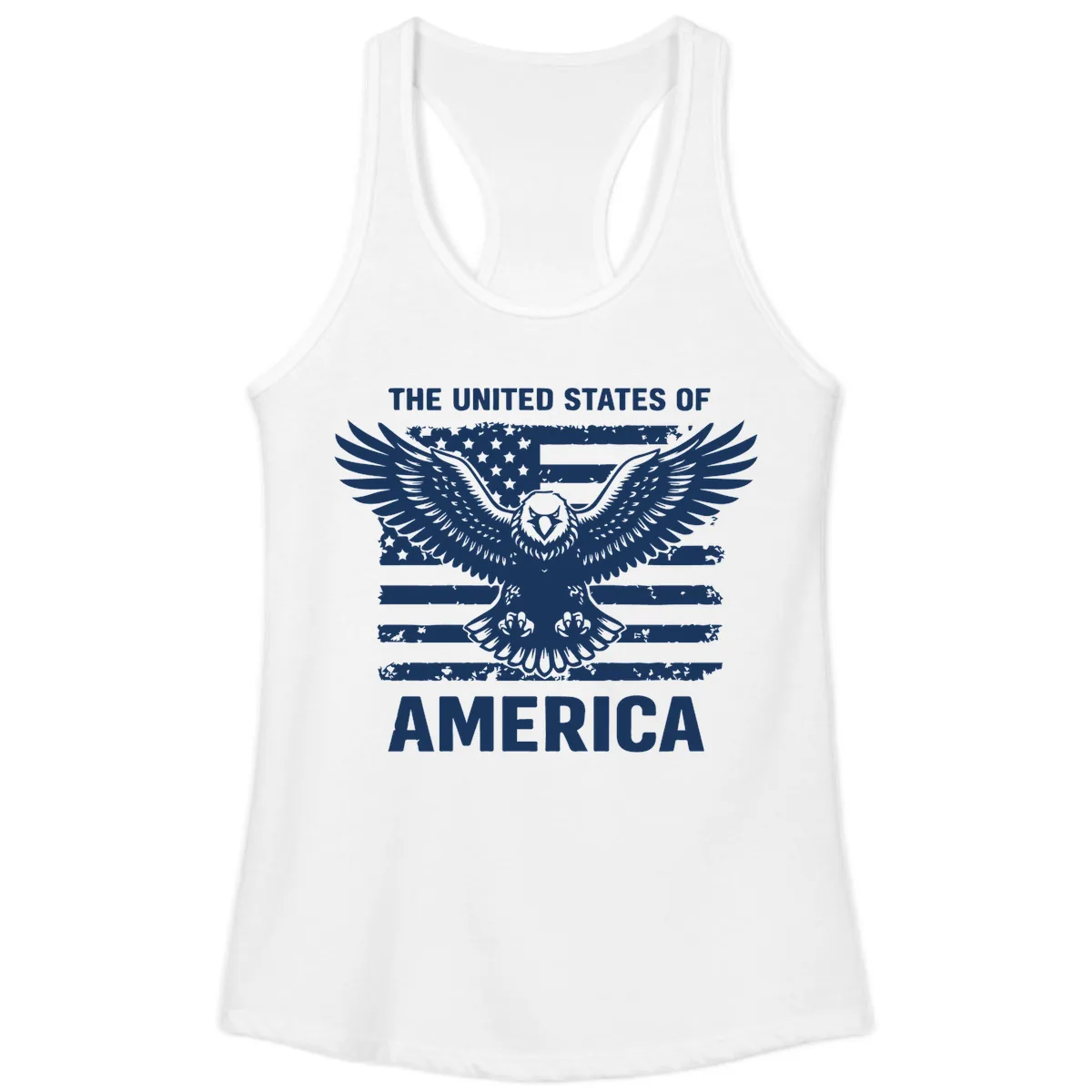 American Eagle Flag Celebration Ladies Tank in White