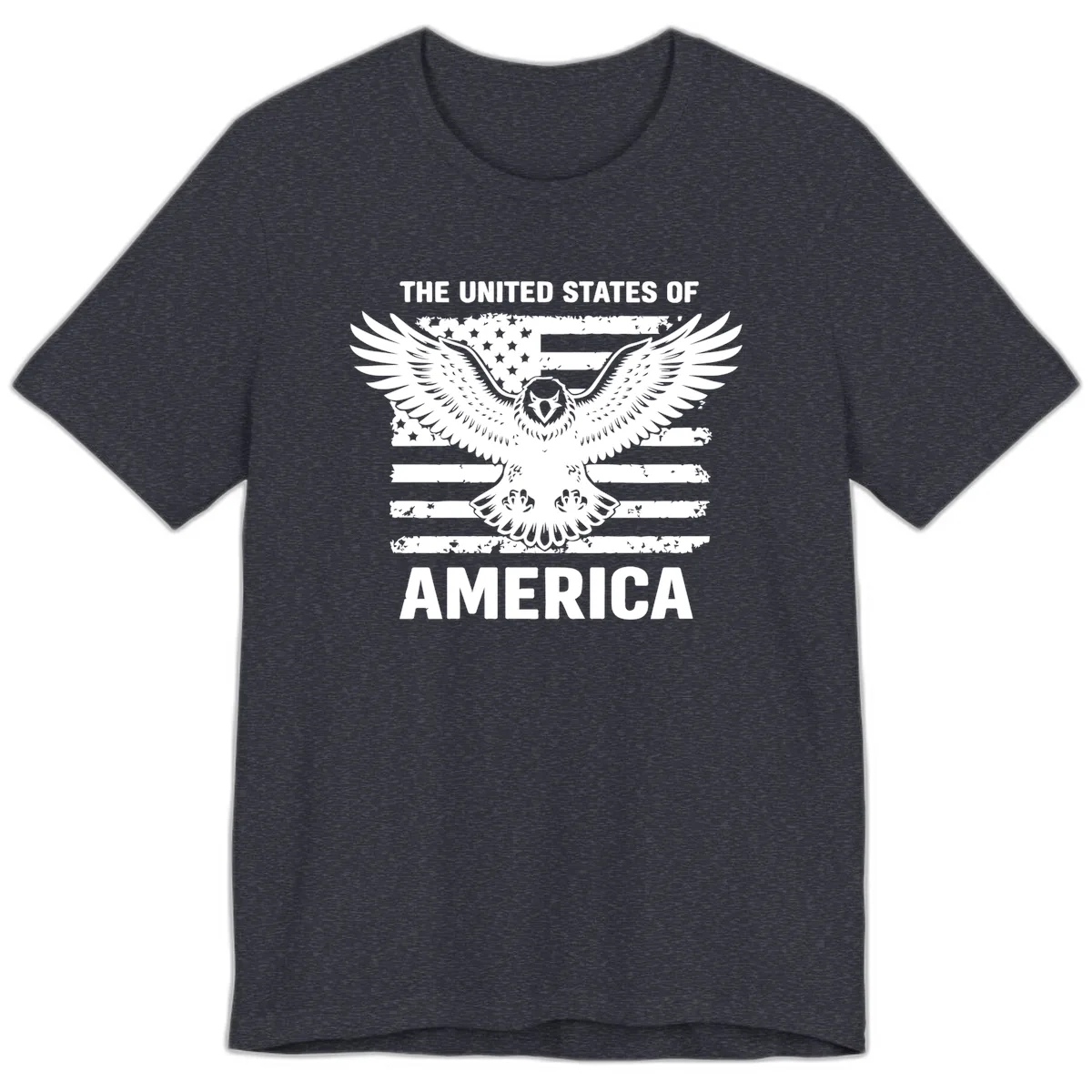 American Eagle Flag Celebration Premium T-Shirt in Heather Navy