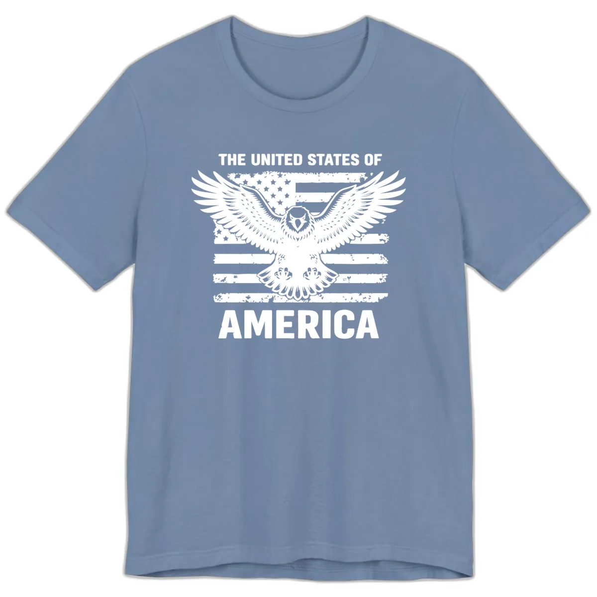 American Eagle Flag Celebration Premium T-Shirt in Steel Blue
