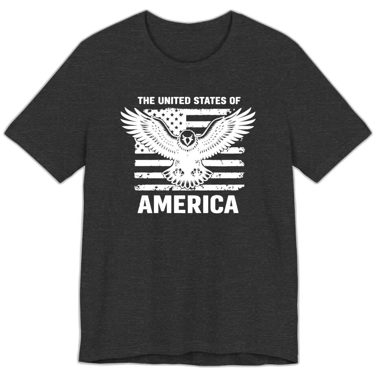 American Eagle Flag Celebration Premium T-Shirt in Dark Grey Heather